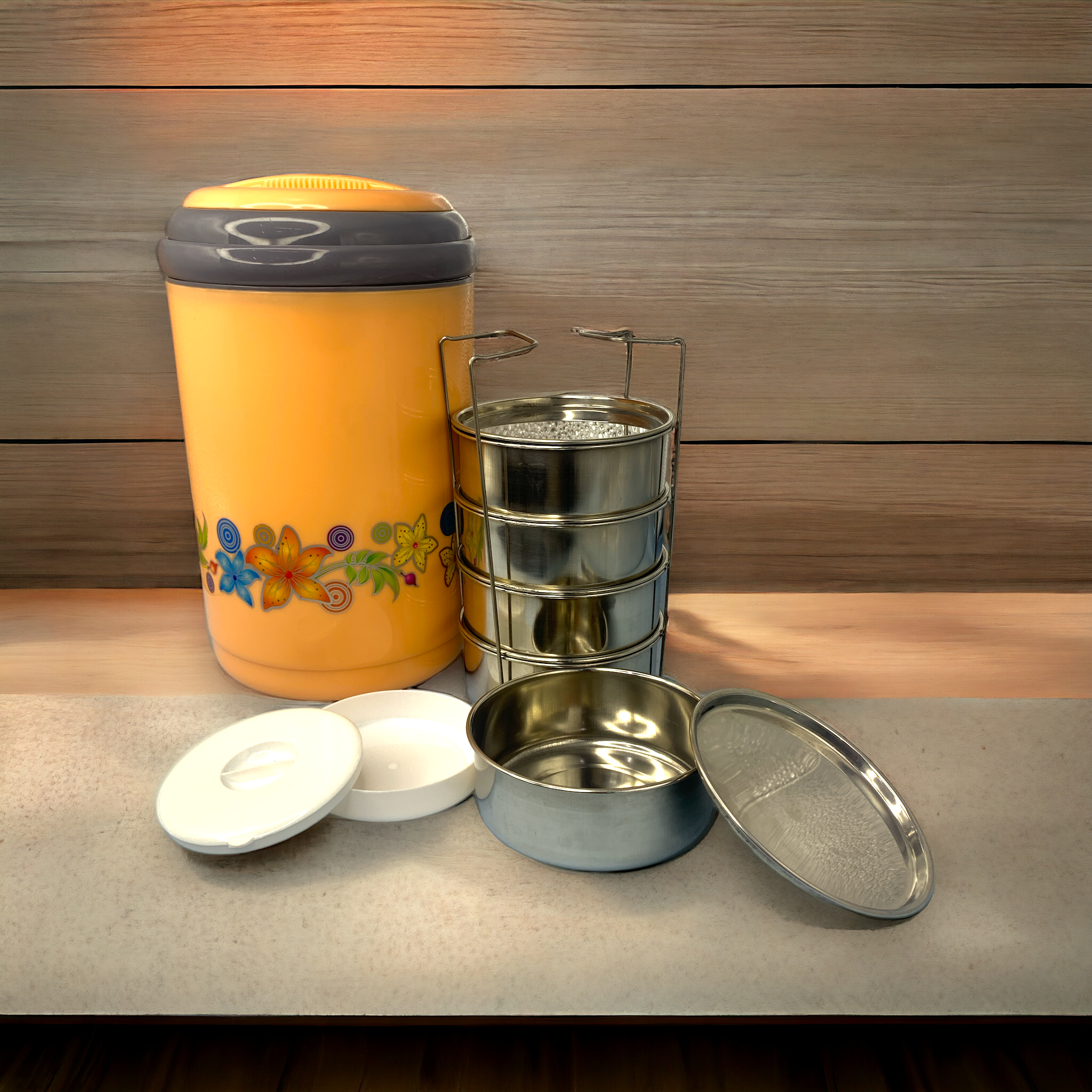 Cosmos - 5 Insulted Tiffin With S.S Container_0