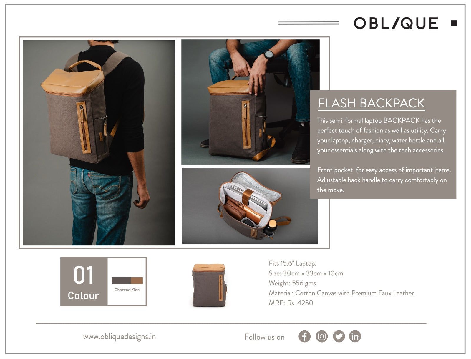 Oblique Flash Backpack Charcoal_4