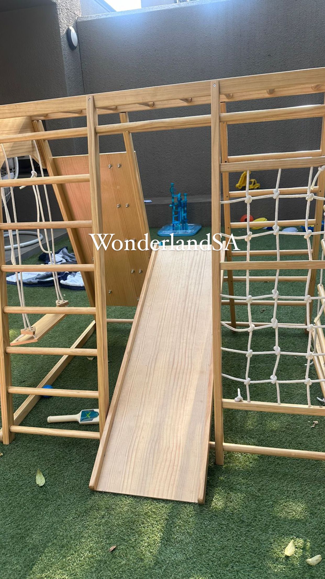 Large Outdoor wooden jungle gym set - Varnished _2