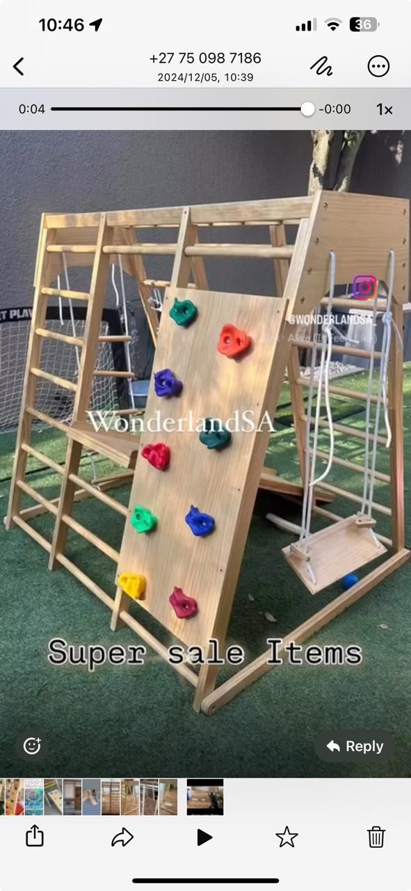 Large Outdoor wooden jungle gym set - Varnished _0