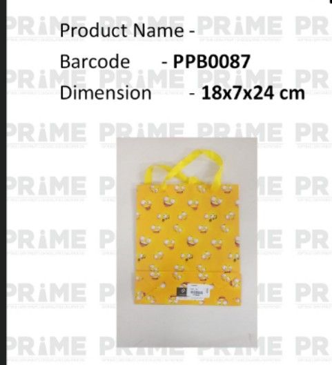 Bag Paper Printed 10X7 in Emoticons Yellow_0