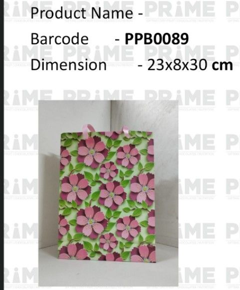 Bag Paper Printed 10X7 in PINK GREEN_0