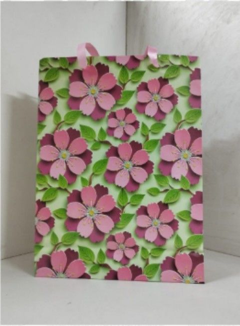 Bag Paper Printed 10X7 in PINK GREEN_1