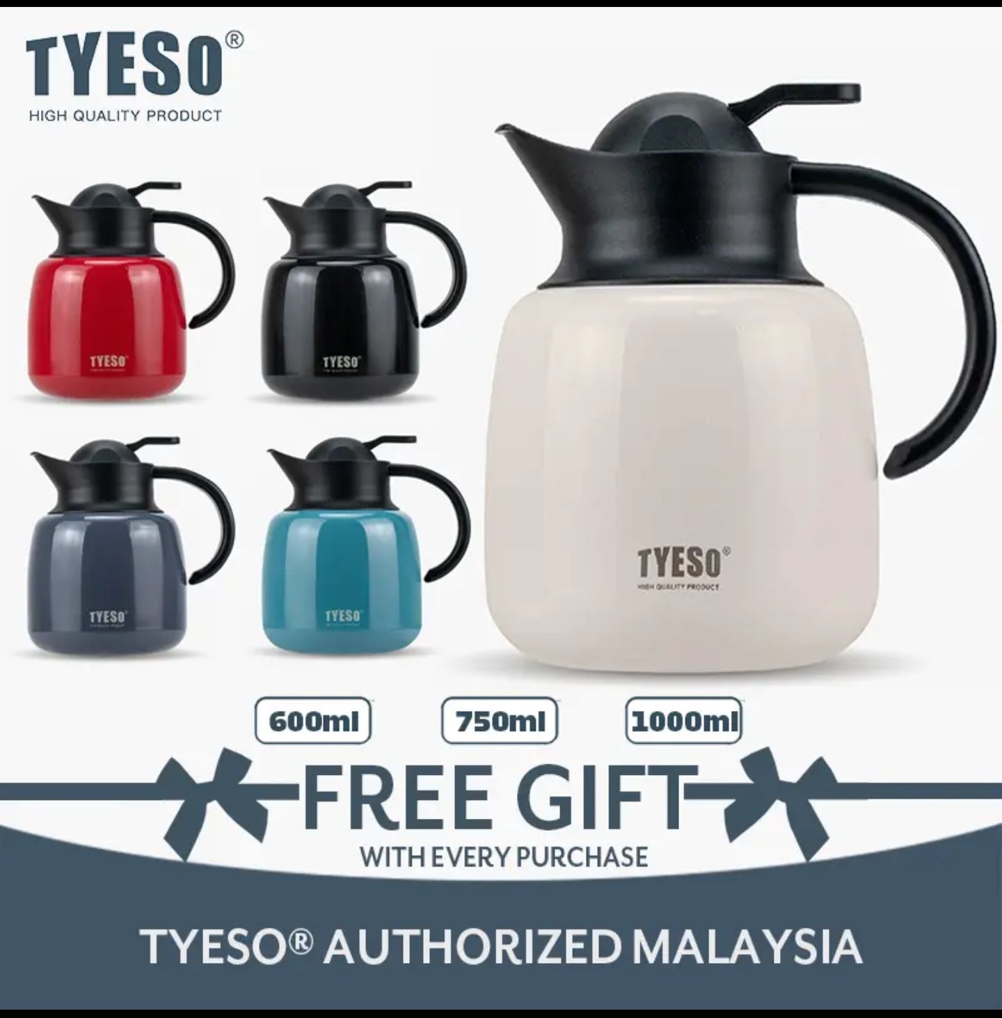 TYESO Vacuum Insulated Modern Teapot With Filter_0