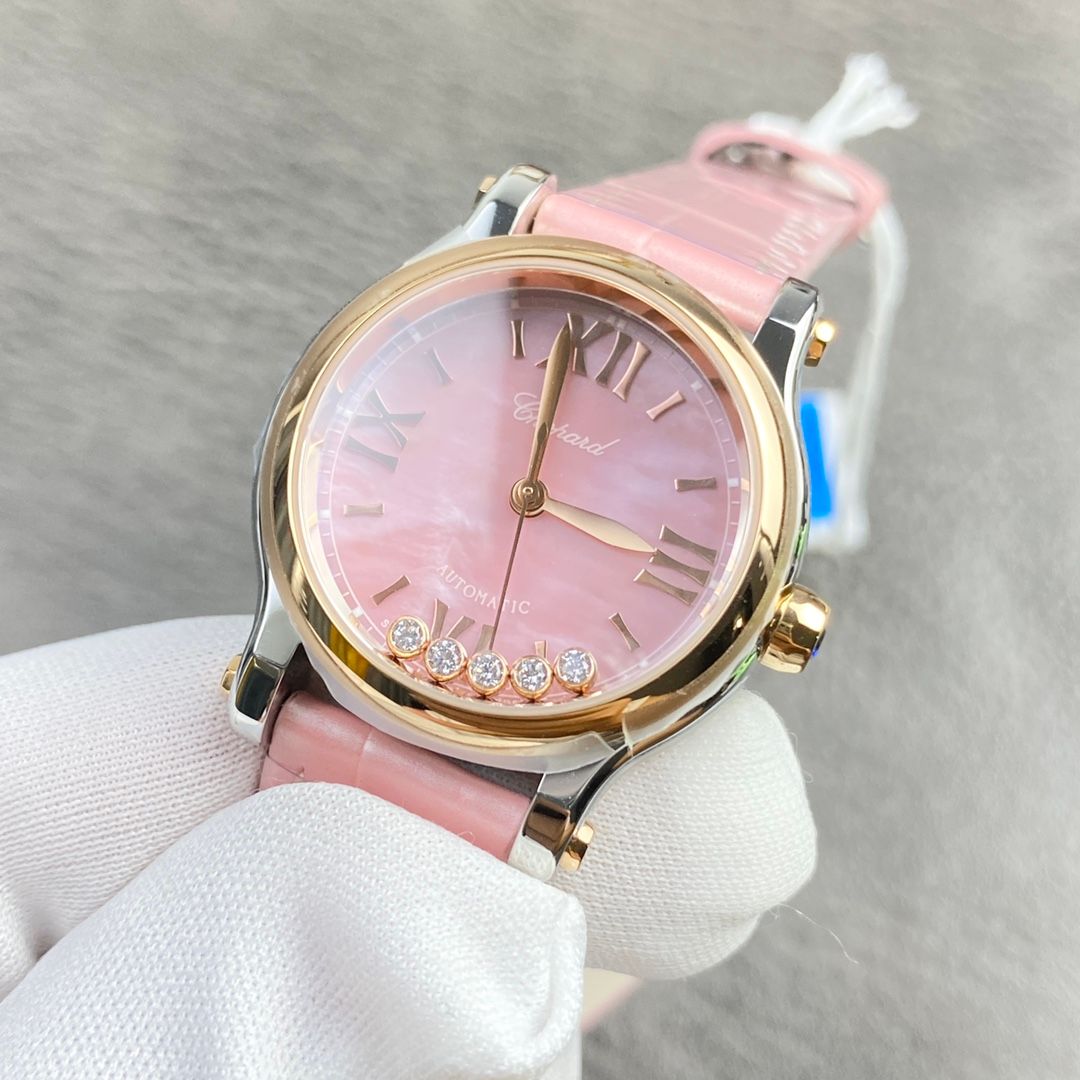 Chopard Pink Dial Watch-Pink and Rose Gold_3