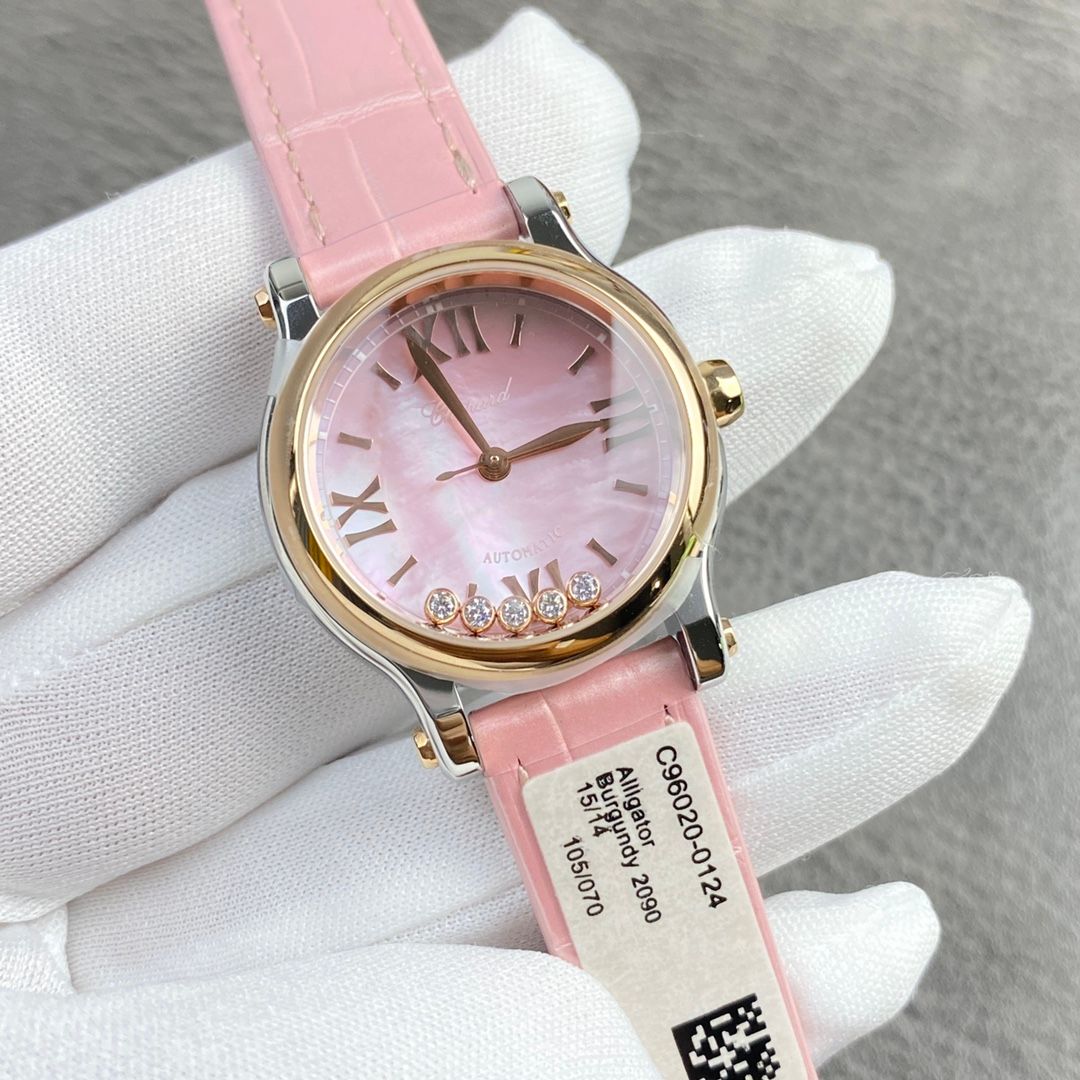 Chopard Pink Dial Watch-Pink and Rose Gold_2