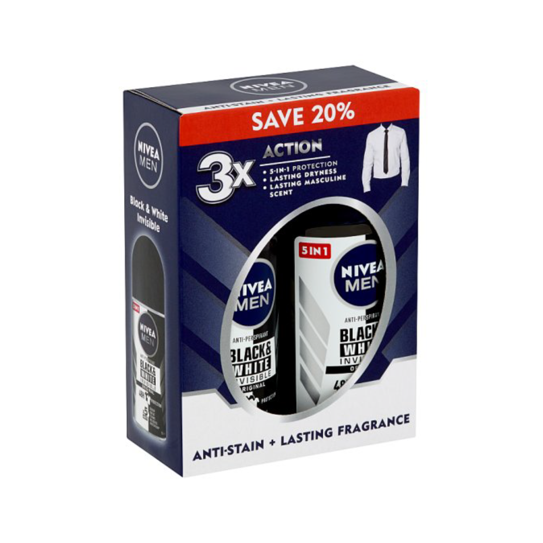 NIVEA MEN BLACK WHITE ROLL ON 2 X 50ML_0