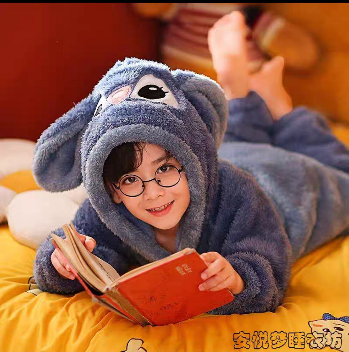 Stitch blue Children Robe_1