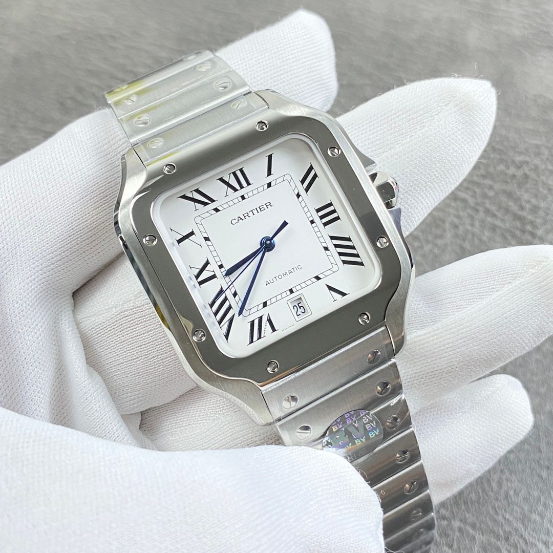 Cartier Santos White Dial and Silver_1