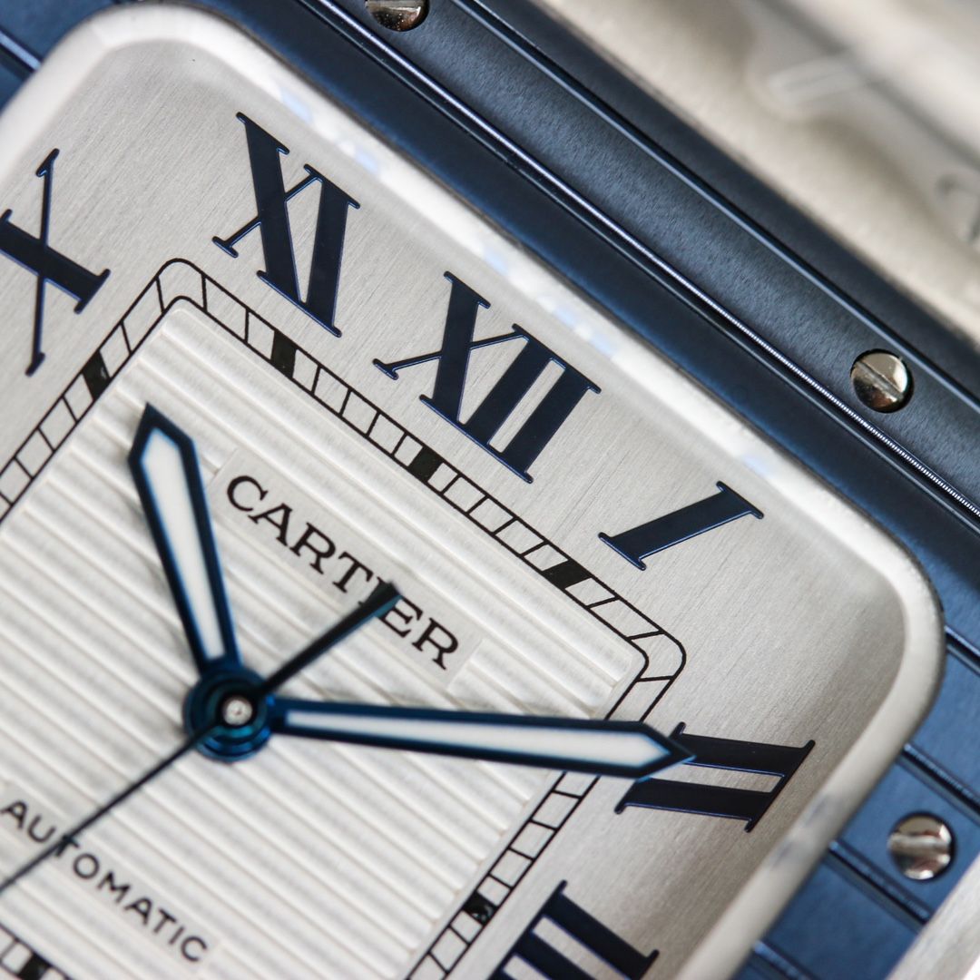 Cartier Santos White Dial with Blue Accents_3