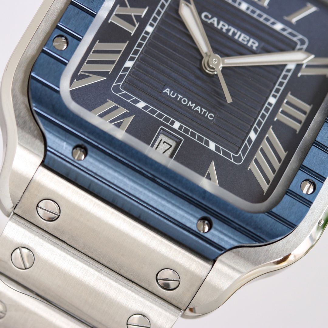 Cartier Santos Blue Dial with Silver Accents_3