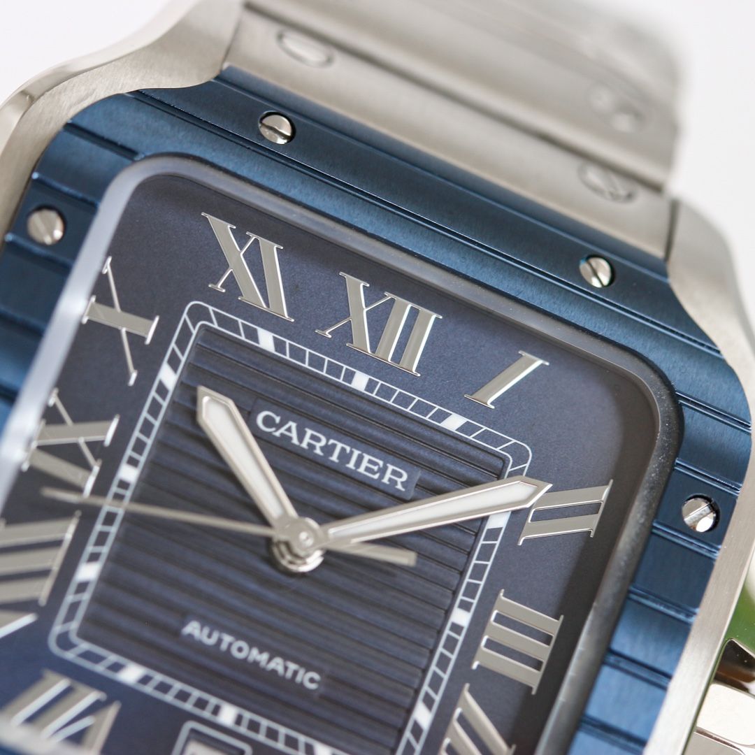 Cartier Santos Blue Dial with Silver Accents_4