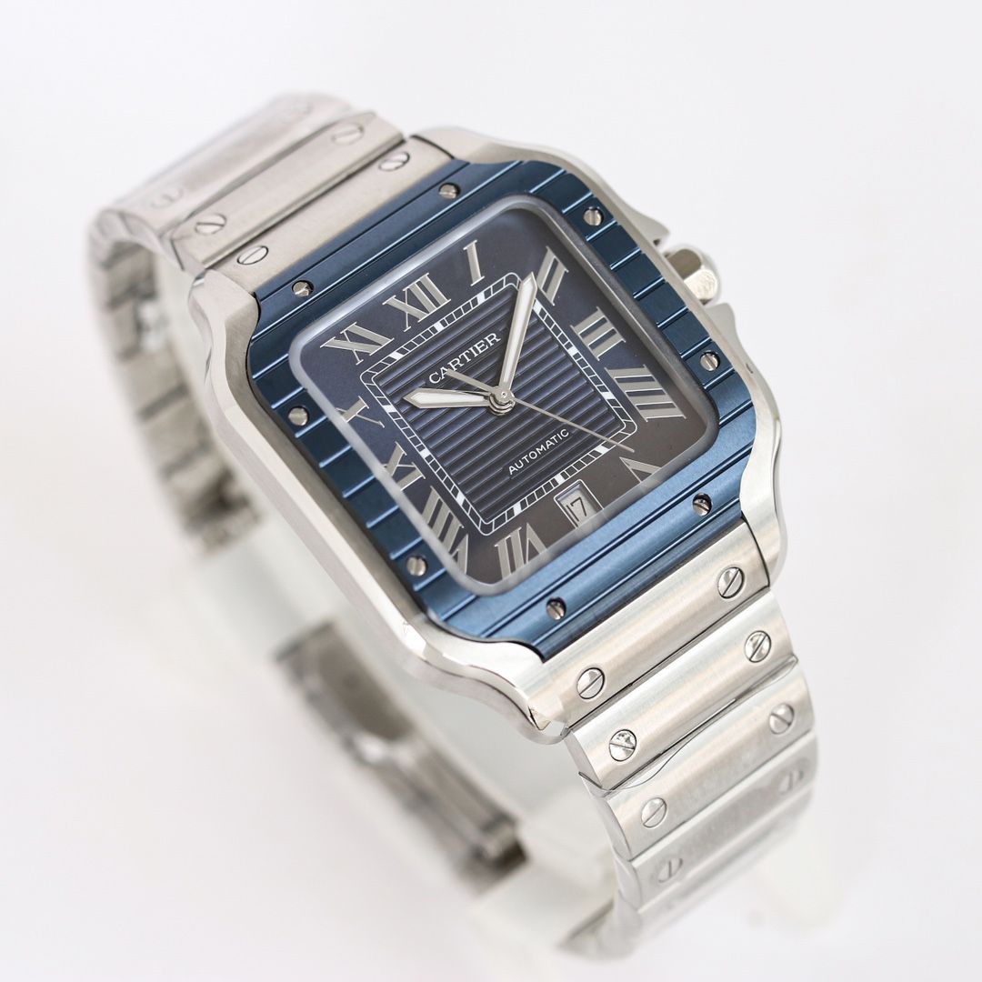 Cartier Santos Blue Dial with Silver Accents_1