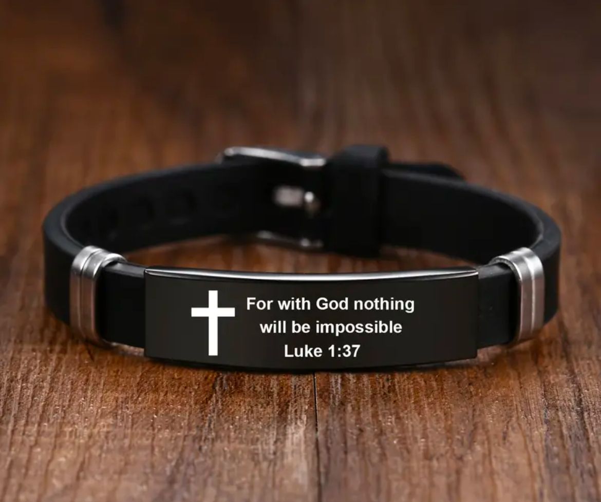 Stainless steel Bible Verse bracelet _0
