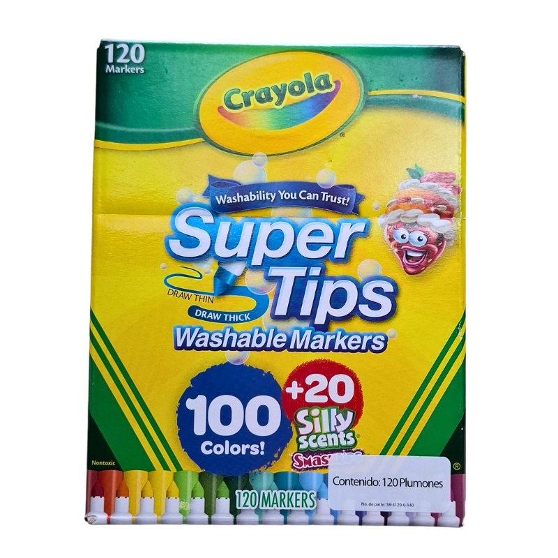 Plumones Super Tips Crayola 100 + 20pza._0