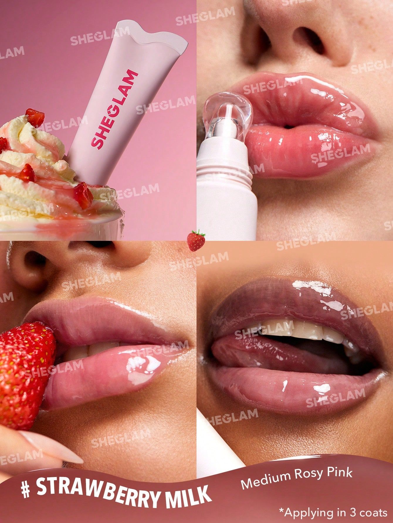 SHEGLAM Crystal Glaze Moisturizing Lip Care - Strawberry Milk_1