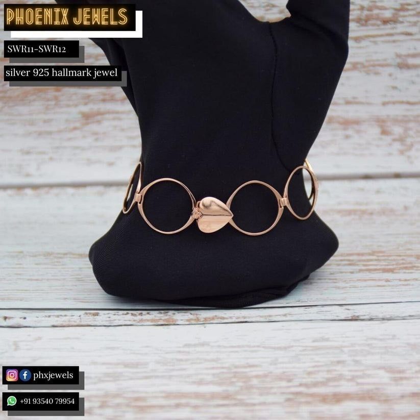 Silver rose gold bracelet ring for women_2