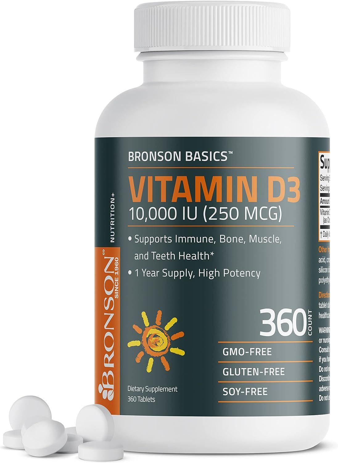 Bronson Vitamin D3 10,000 IU - 360 Tablets_0