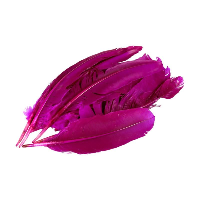 Pluma de Gallo Rosa Fucsia 10gr (9 Plumas 17cm) _0