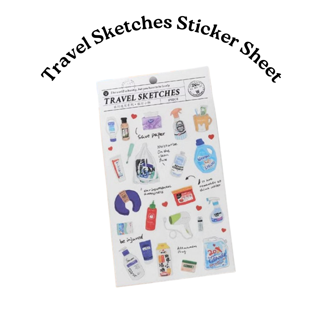 Travel Sketches Sticker Sheet_0