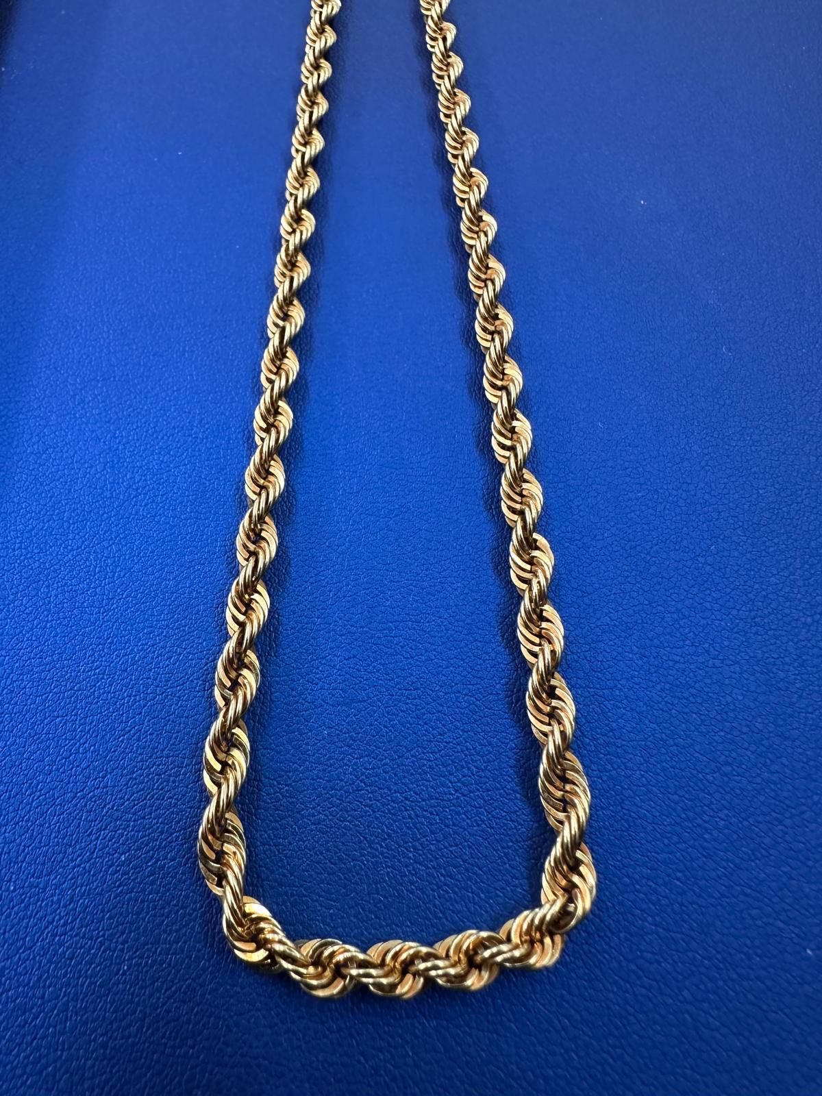 20 Inch 18k Yellow Gold Rope Chain_0