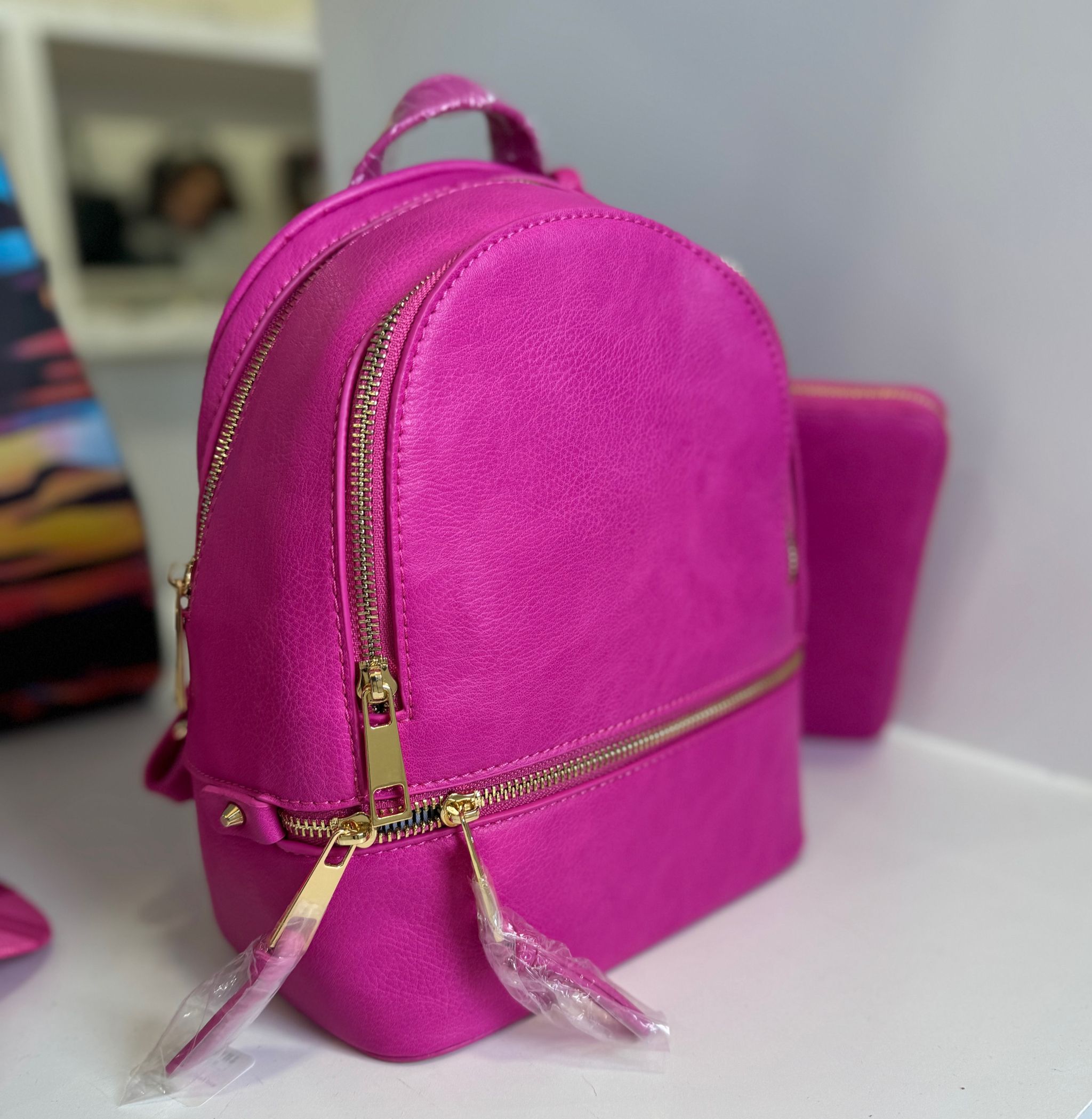 Women Backpack with wallet for pink lover_1