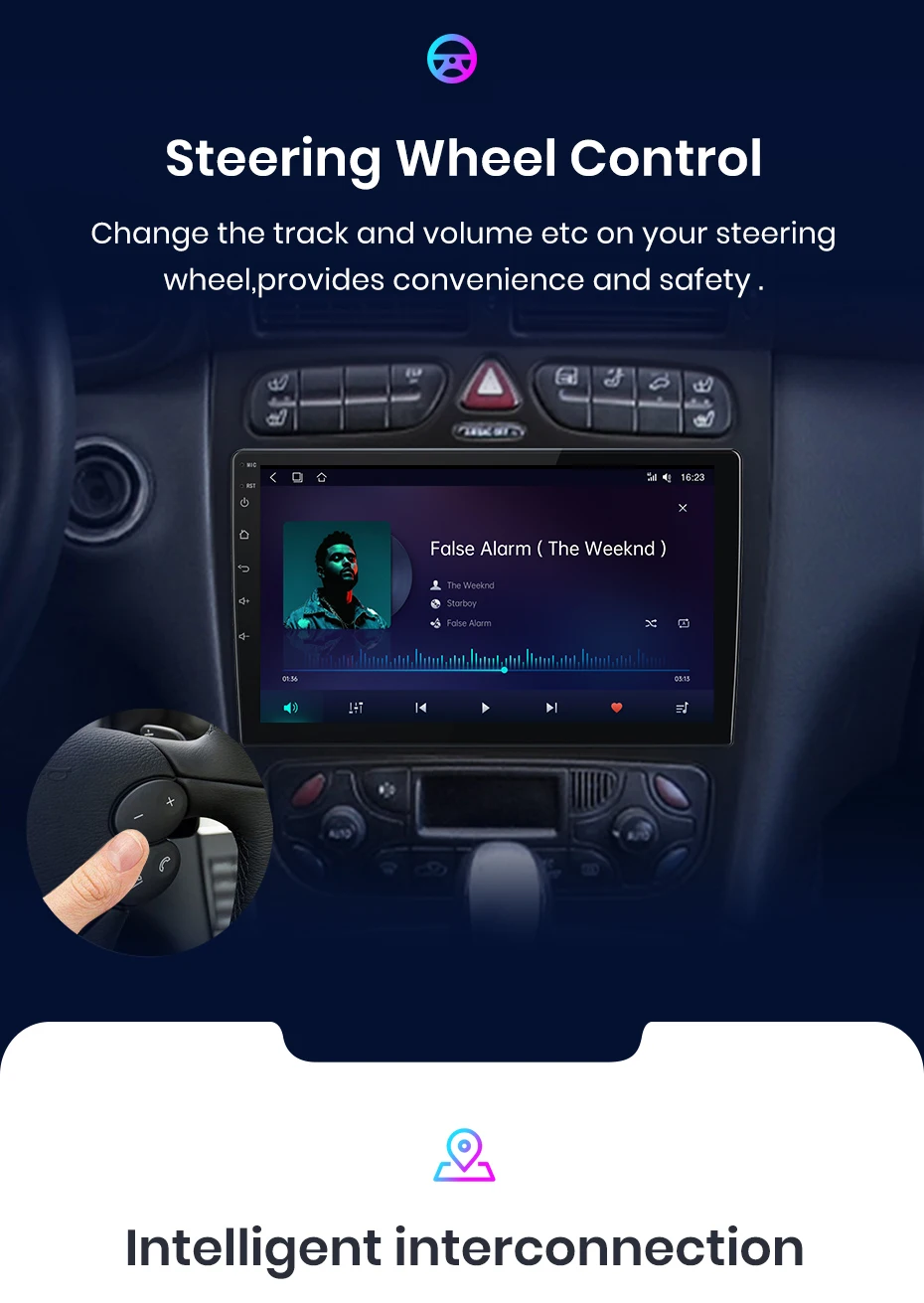 Rádio 9" Android Mercedes W203 S203 A209 Carplay 2/32GB GPS WiFi _4