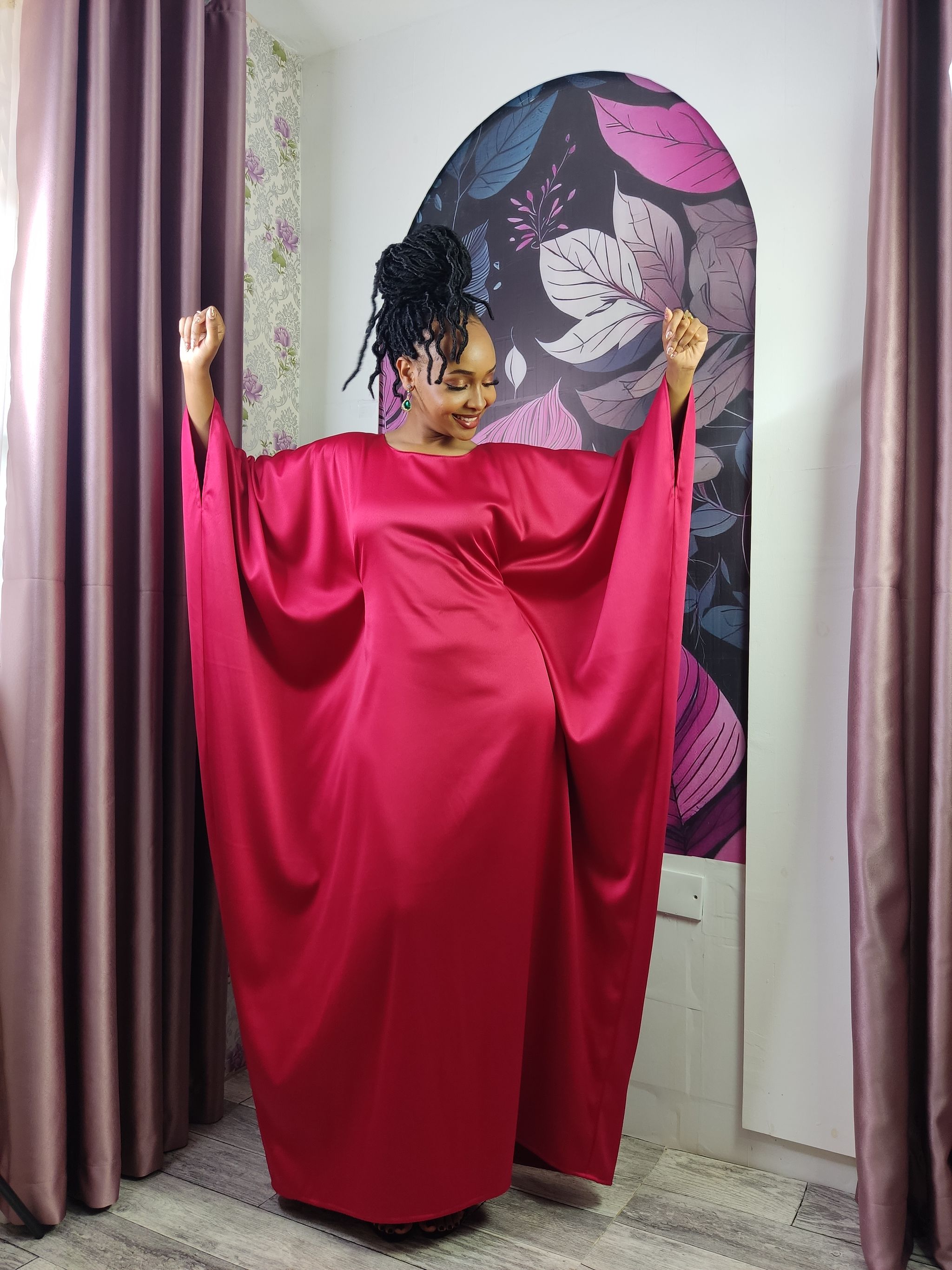 Red Maroon Modest Luxury Kaftan _3