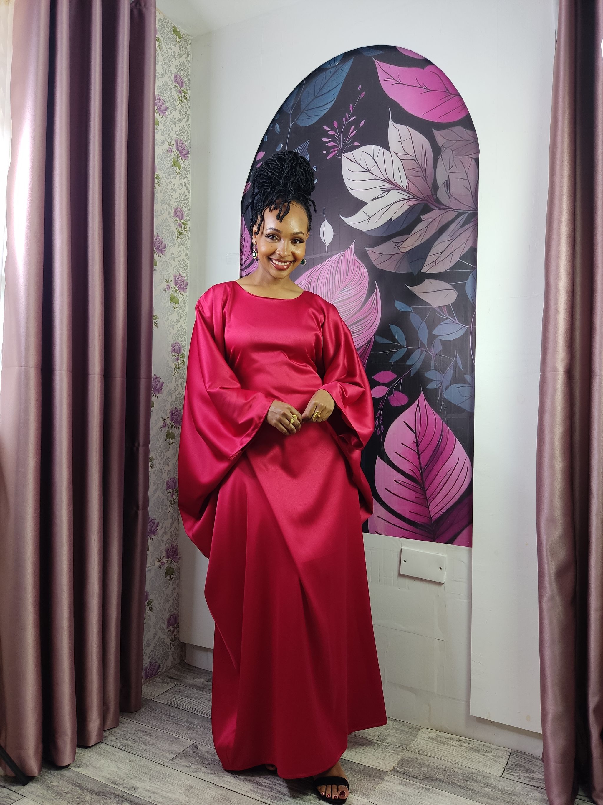 Red Maroon Modest Luxury Kaftan _6