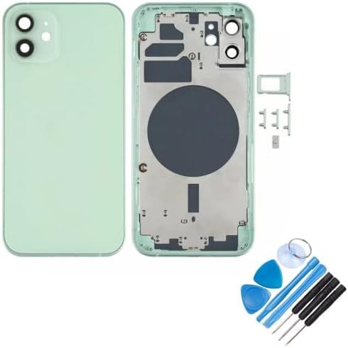 Coque arrière de rechange pour iPhone 12 6,1" – Complet avec outils – Kit de réparation professionnel (vert)_0