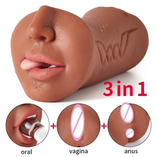 3 IN 1 Vaginal Anus Masturbation Cup Double Head Sex Real Deep Throat Male Masturbator Blowjob Sexy Toys for Men Adult Products_0