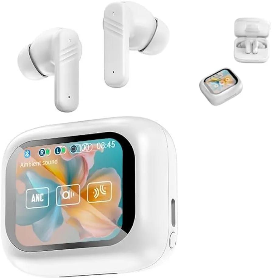 🎉 Buy 1, Get 1 Free Combo Deal 🎉  🎧 Smart Touch Screen Bluetooth Earphones with Intelligent Charging Case - Waterproof & Wireless | Perfect for Sports! 🏃‍♂️  ✨ Features:  Smart Touch Screen for easy control!  Waterproof for any weather 🌧️  Wireless Bluetooth for seamless connectivity 🔊  Intelligent Charging Case keeps your earphones charged on the go 🔋  Sleek White Design for a modern look! 🤍   Perfect for workouts, commutes, or everyday use! 🏋️‍♀️_0