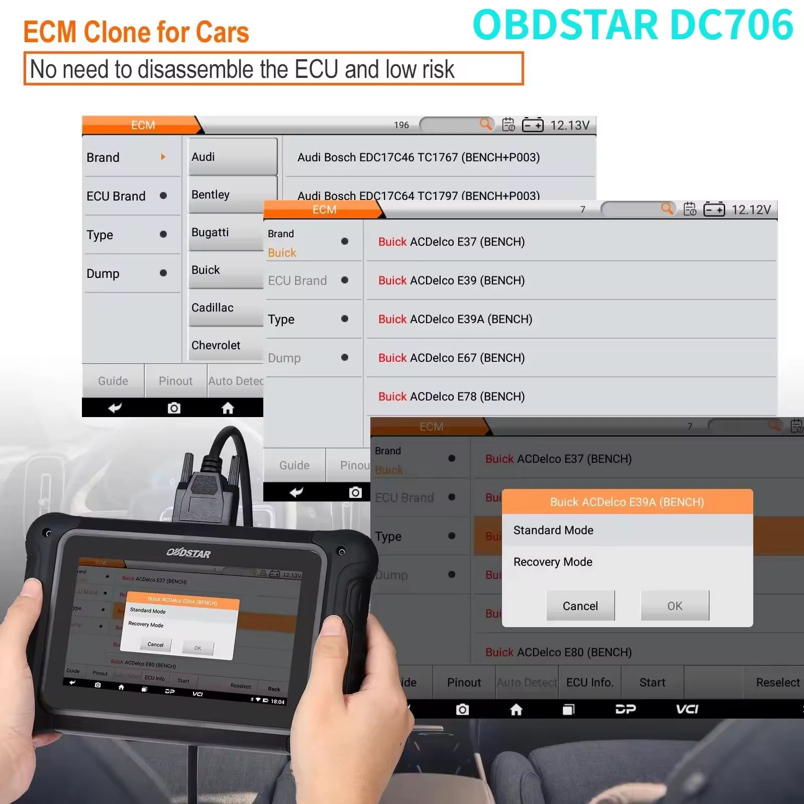  OBDSTAR DC706 ECU Tool Full Version For ECM /TCM/ BODY/Clone By OBD Or BENCH For Car And Motorcycle Plus P003_1