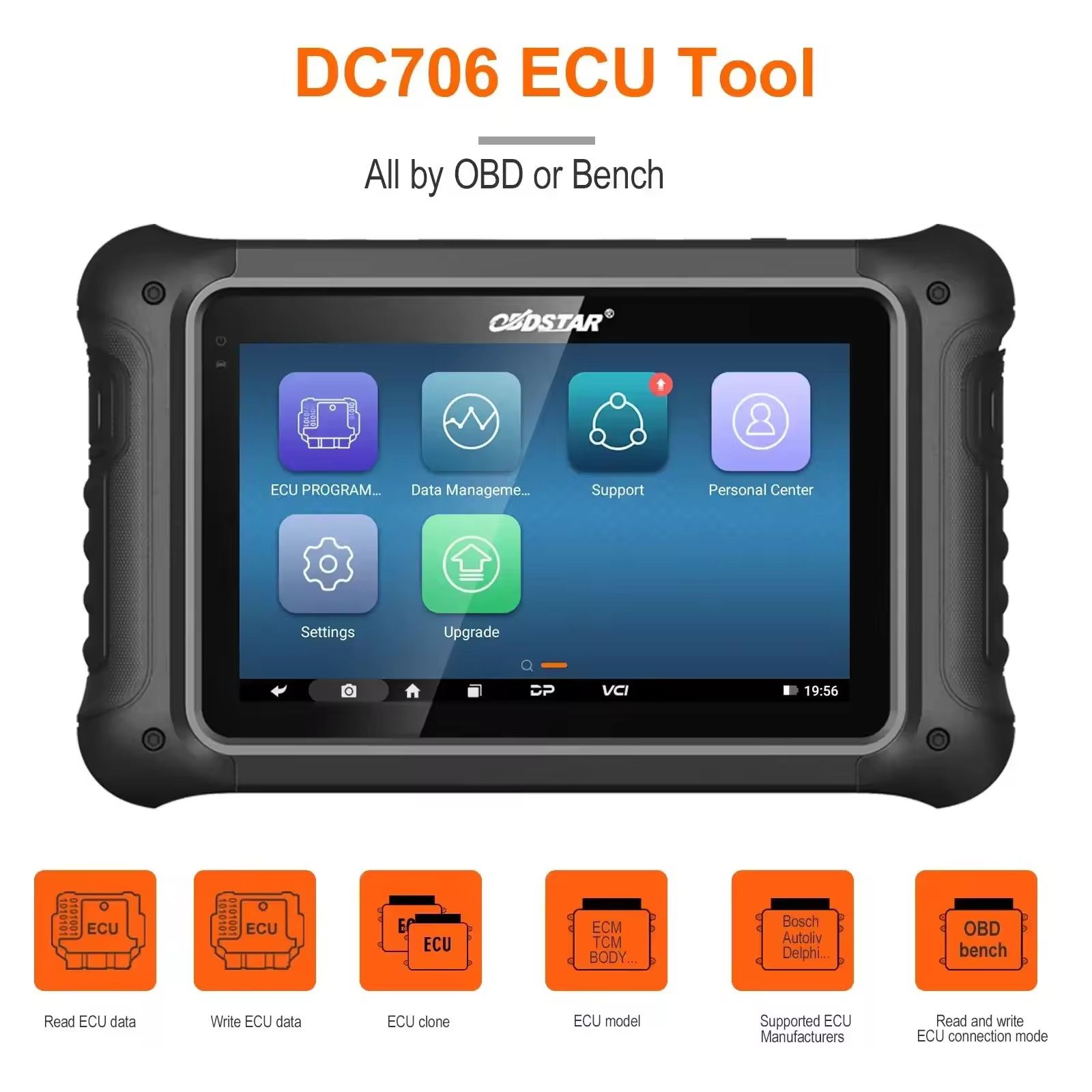  OBDSTAR DC706 ECU Tool Full Version For ECM /TCM/ BODY/Clone By OBD Or BENCH For Car And Motorcycle Plus P003_2