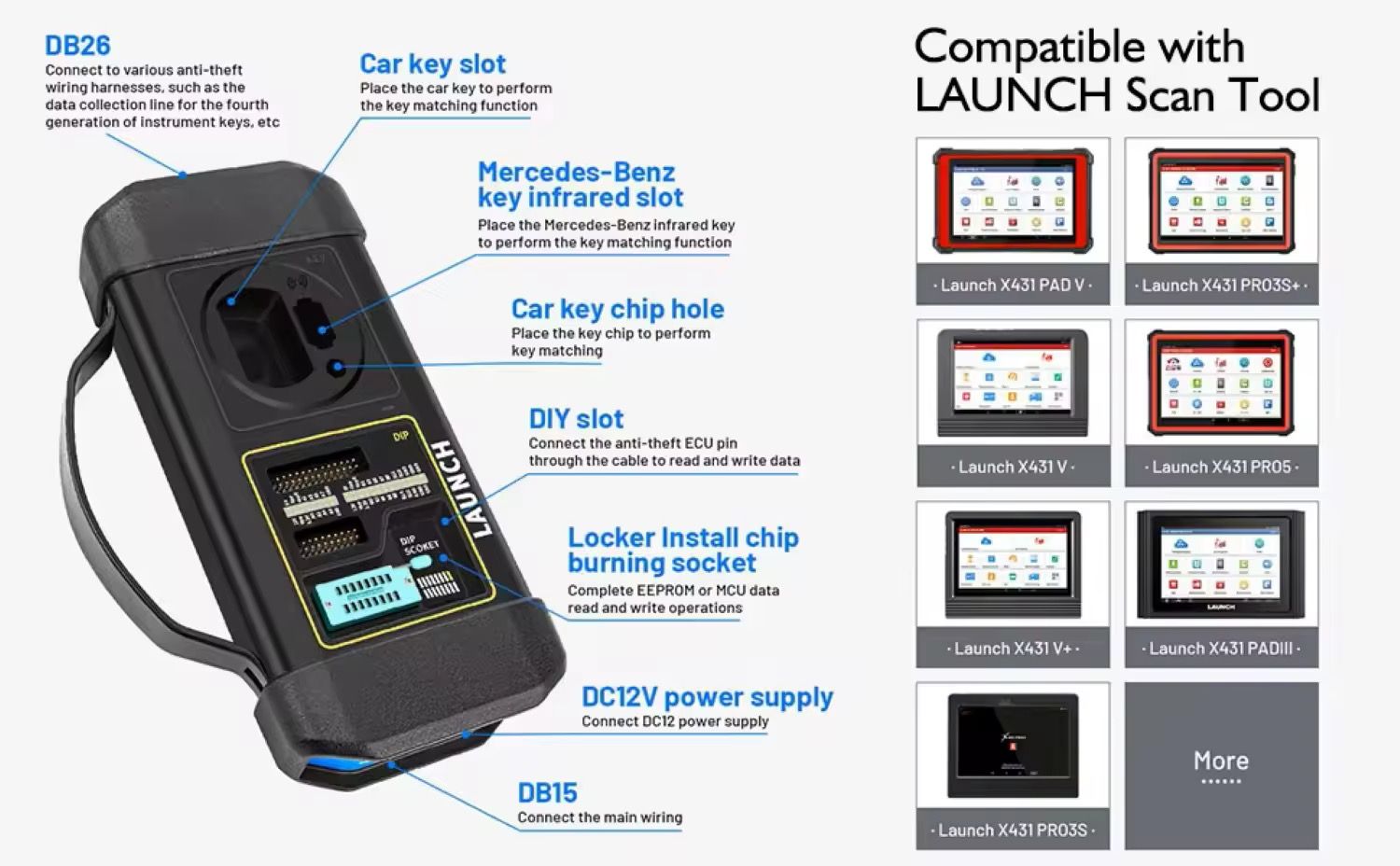  Launch X431 ECU & TCU Programmer With Full Set X431 ECU Module Cloning Device Connectors Package_3