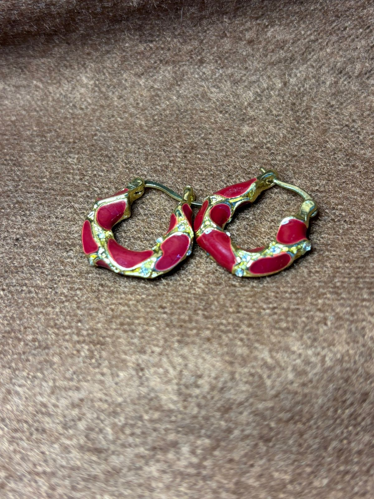 Marron earrings with gems_0