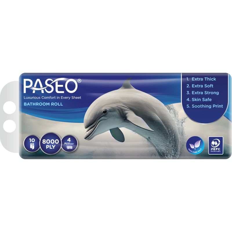 Paseo Bathroom Tissue Roll - 4 Ply (200 Sheets x 10 Rolls)_0