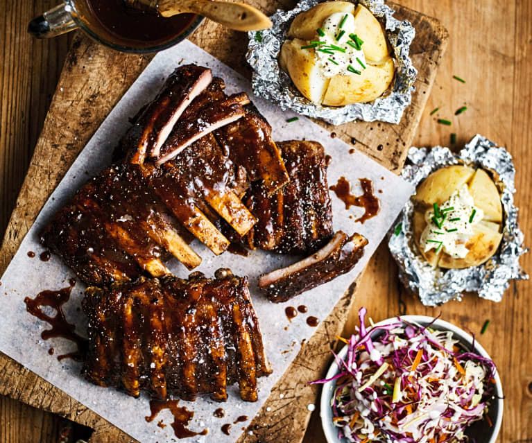 Sticky Ribs & Wings with tangy Coleslaw_0