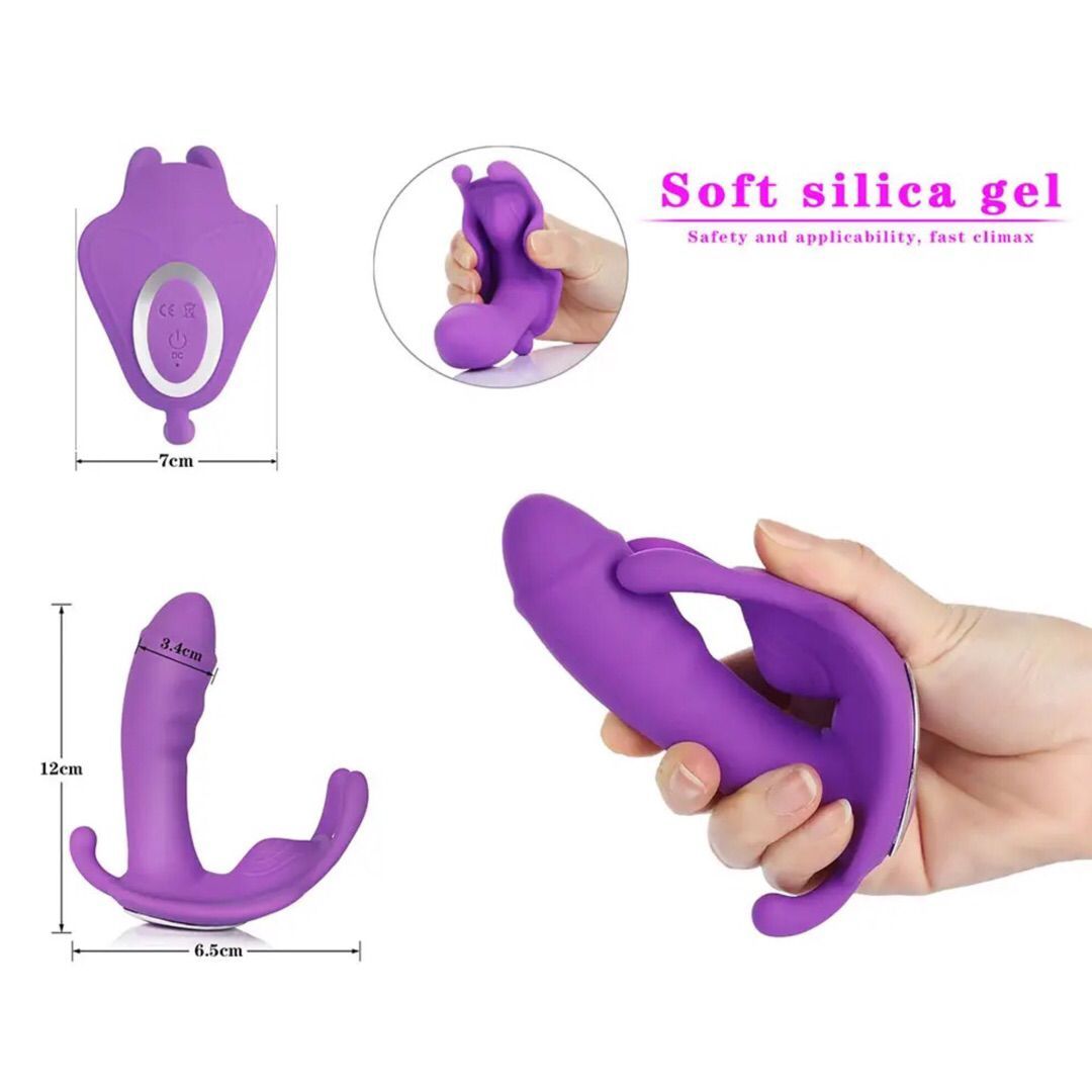 Wearable Remote Control Panty Vibrator With Dildo_2