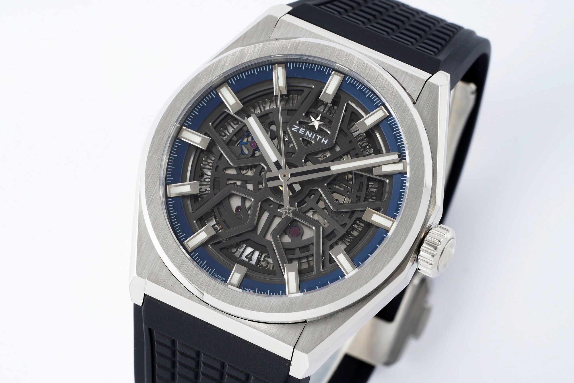 Zenith Defy Skeleton Silver With Black Strap_2