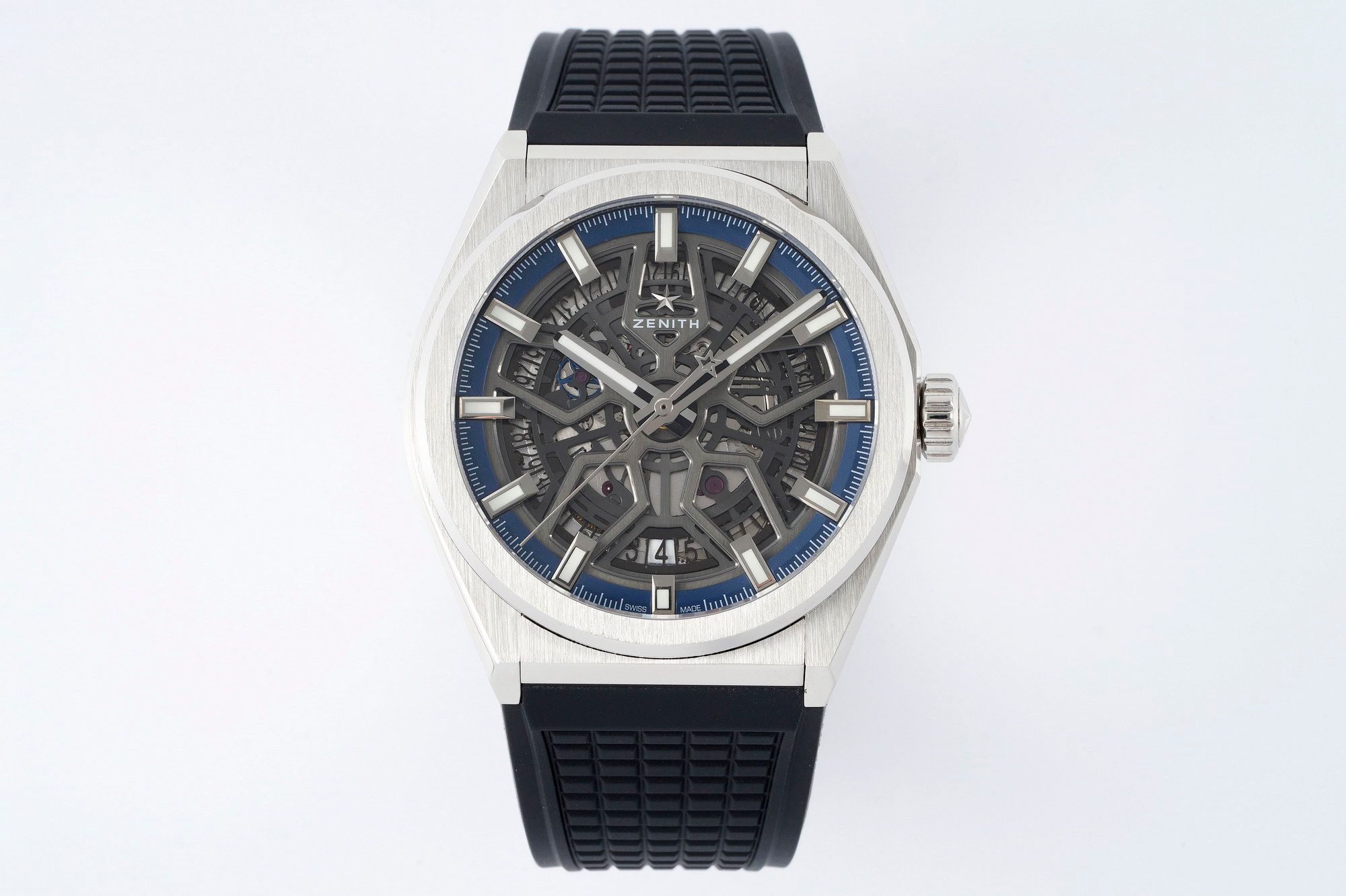 Zenith Defy Skeleton Silver With Black Strap_0