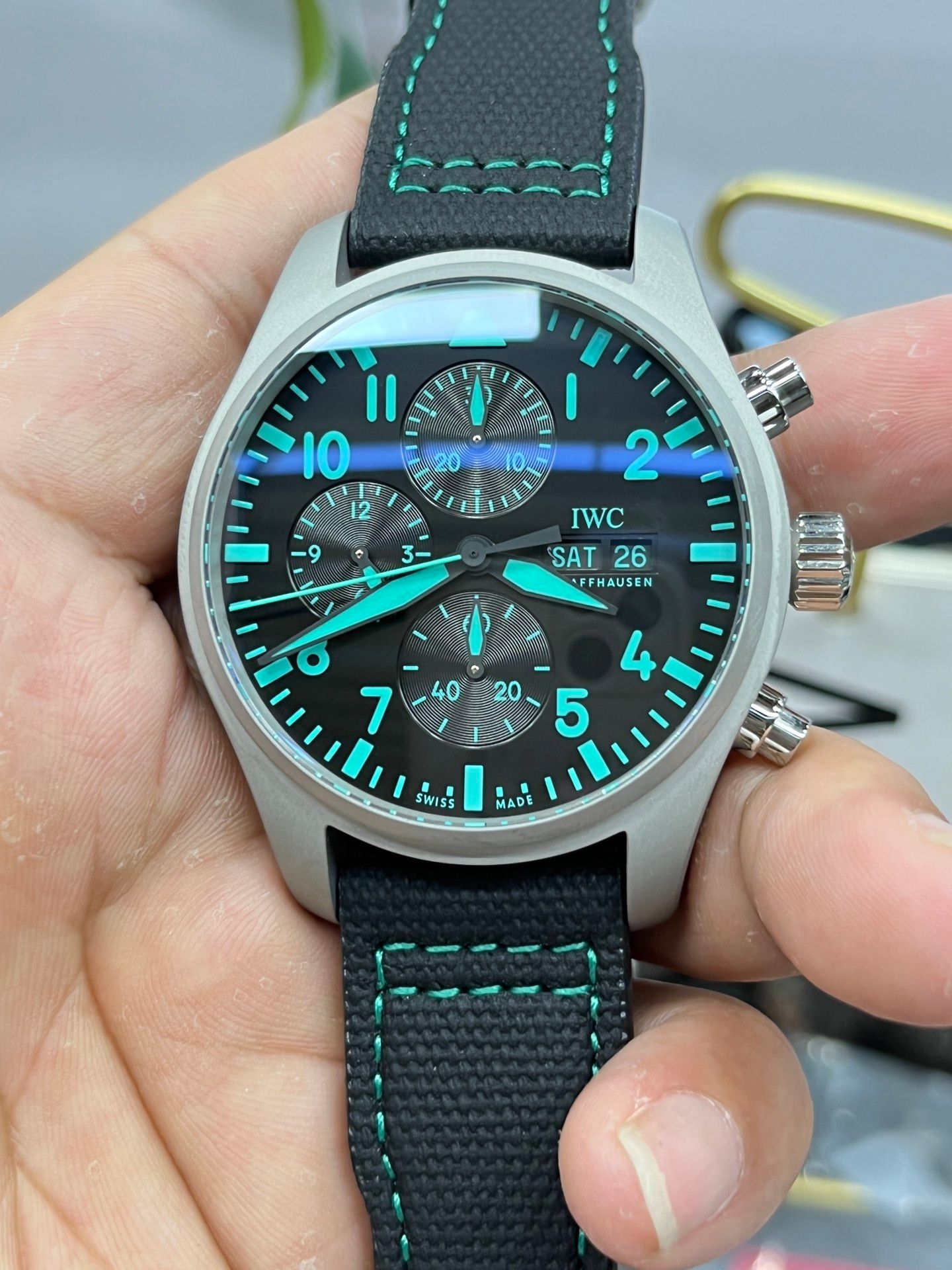 IWC Pilot’s Watch Chronograph Top Gun  Black and Green_4