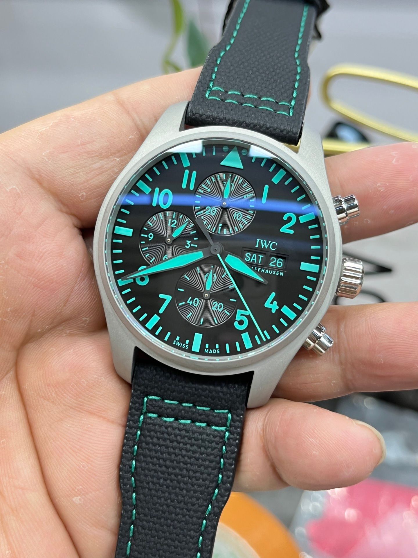 IWC Pilot’s Watch Chronograph Top Gun  Black and Green_1