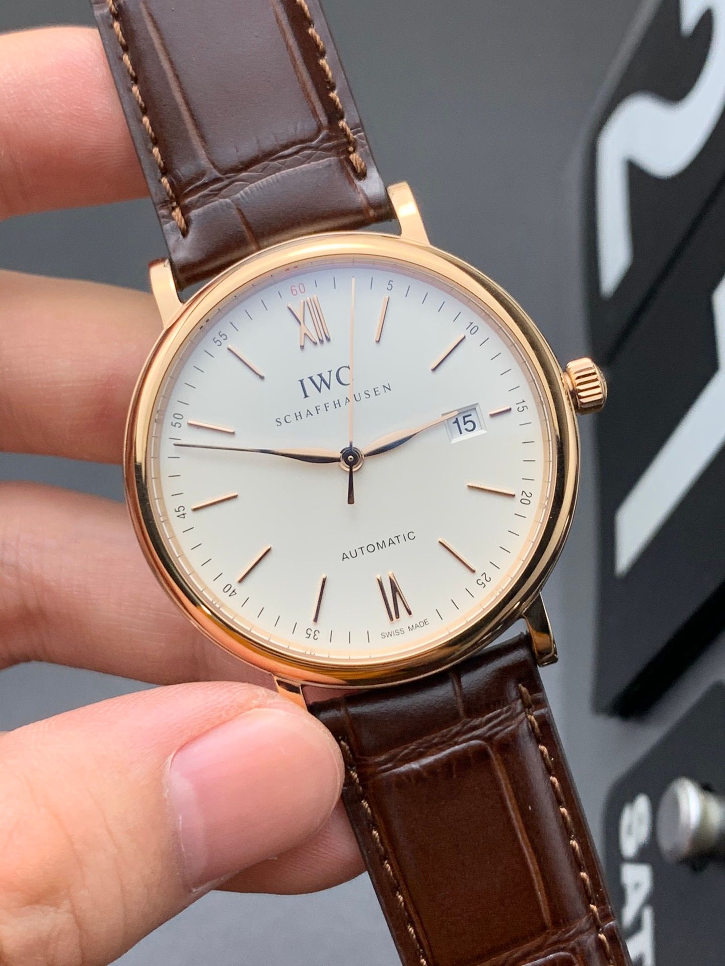 IWC Portofino Automatic White and Brown_1