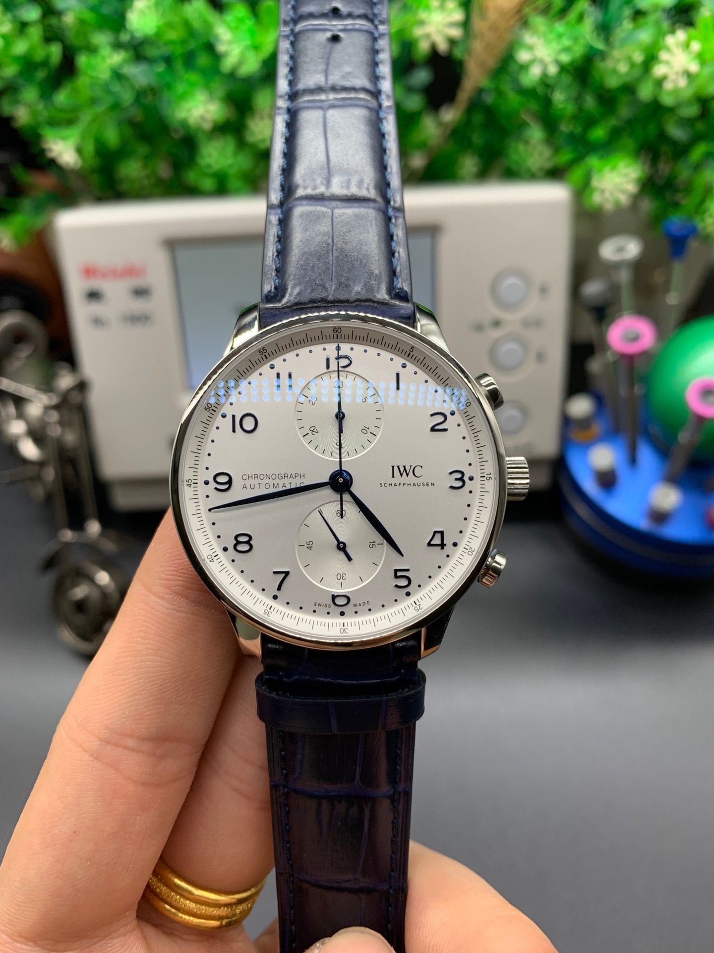 IWC Portugieser Chronograph  White and Blue_1