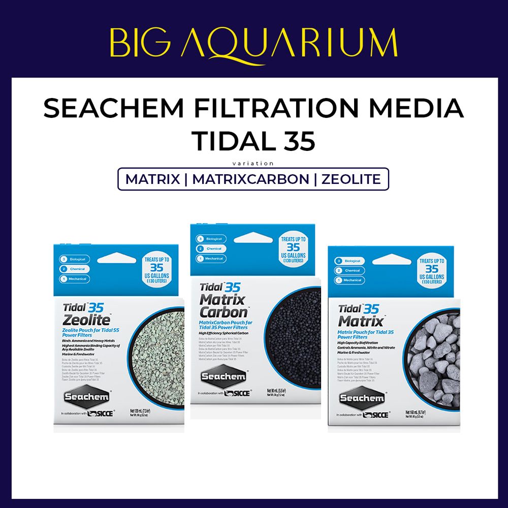 Seachem Filtration Media For Tidal 35 MATRIX, MATRIXCARBON, ZEOLITE (90ml / 120ml / 160ml)_0