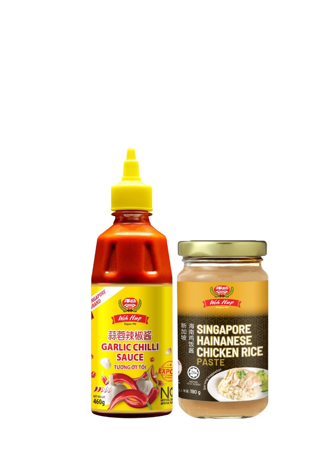 Woh Hup Hainanese Chicken Rice Paste 190g + Garlic Chilli Sauce Sauce 460ml_0