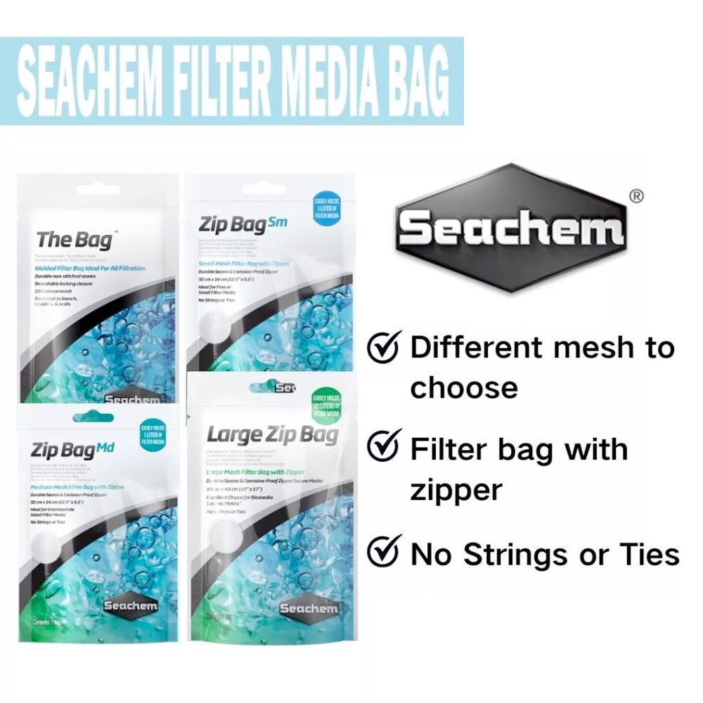 Seachem Media Filter Bag ( THE BAG | ZIP BAG SMALL | MEDIUM | LARGE ZIP )_1