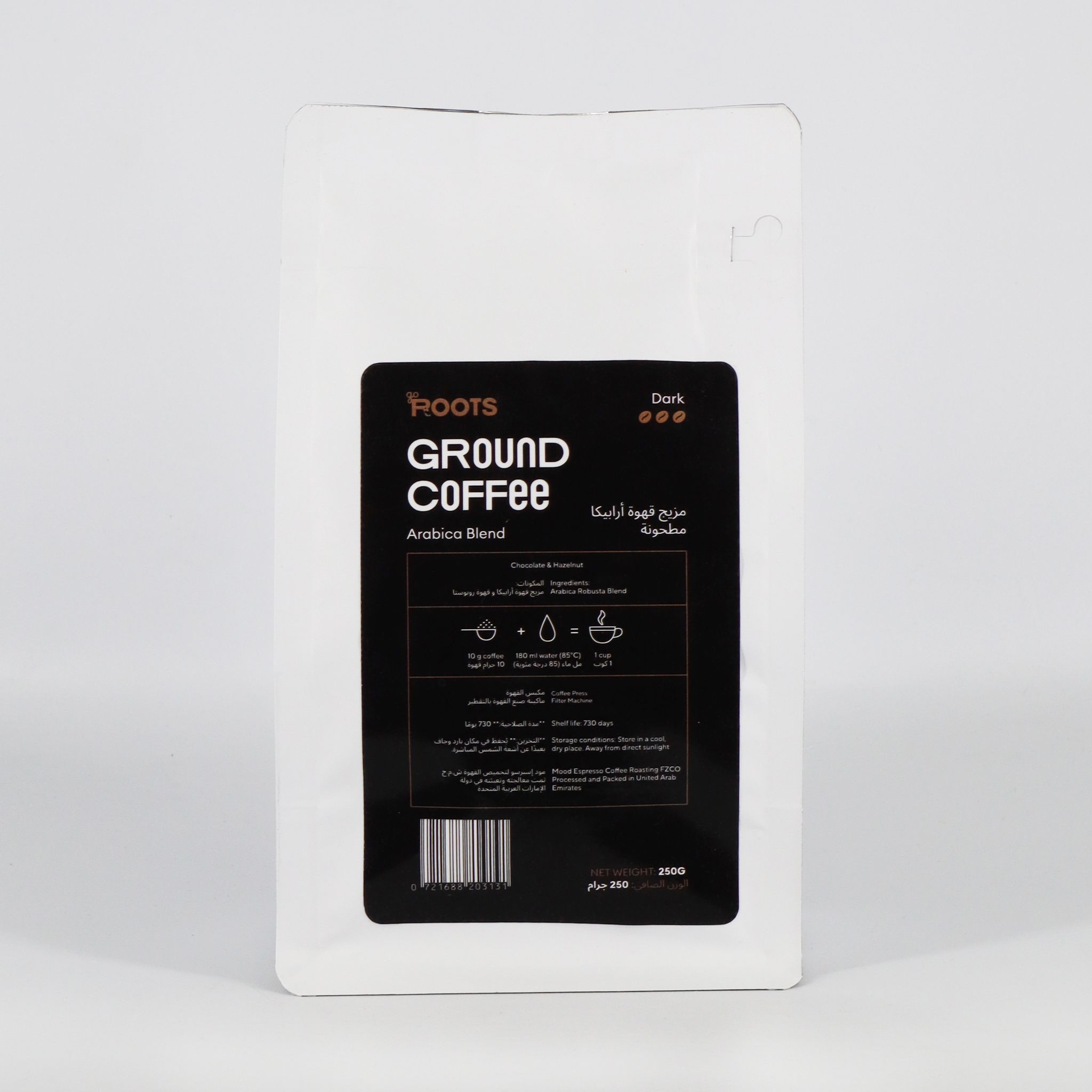 Roots Ground Coffee Arabica Blend Dark 250g_0