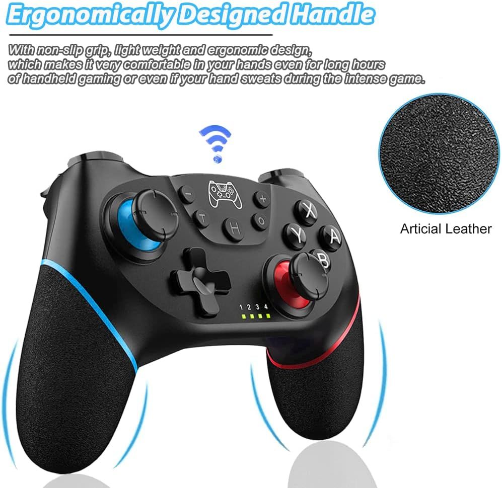 [2024 New Version]Wireless Pro Controller Compatible for Nintendo Switch Sefitopher Bluetooth Switch Pro Controller Gampad Joypad,PC Wired Controller Supports Gyro Axis Turbo and Dual Vibration with Charging Cable_0